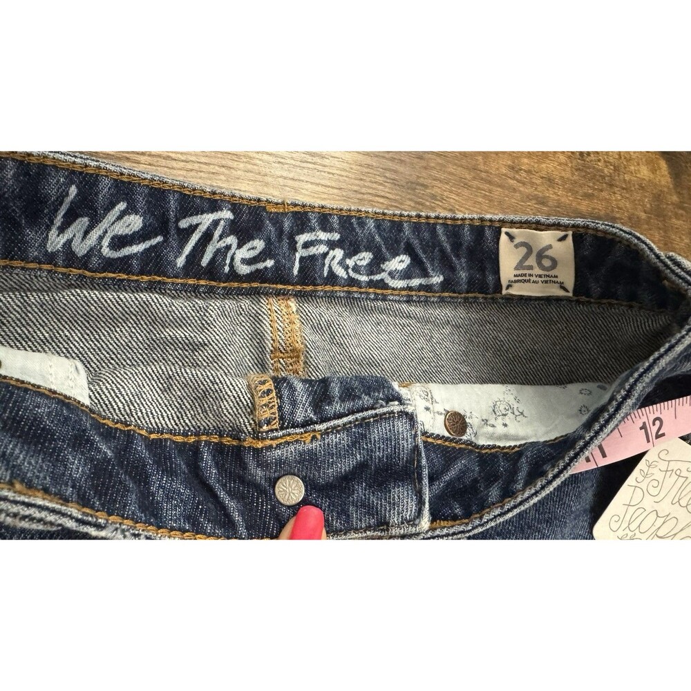 Free People Bailey Denim raw hem Mini Skirt- Size 26 NWT - Picture 10 of 15